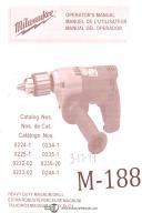 Milwaukee-Milwaukee Magnum Drill, 0200 Series, Eng-Franc-Espanol, Operators Manual 1998-0224-1-0225-1-0232-02-0233-02-0234-1-0235-1-0235-20-0244-1-01